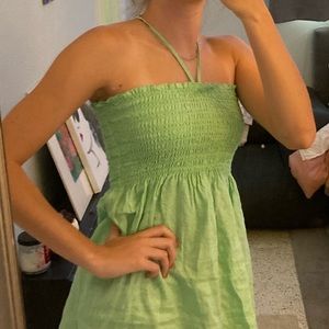 INC green strapless top
